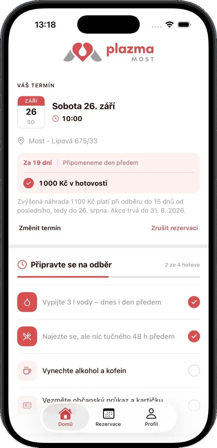 Plazma Most app screen: 2